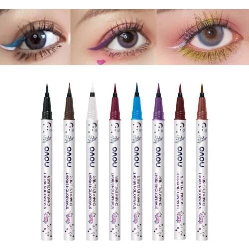 Colorful Eyeliner Liquid Waterproof Easy To Wear Quick Dry Blue Green Yellow Brown White Eye Liner Eyes Cosmetics Makeup Tool