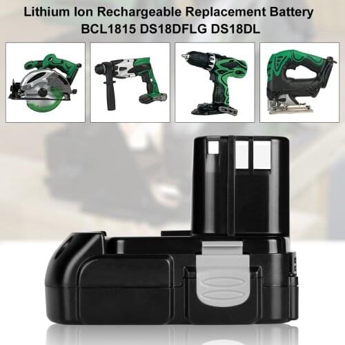 18V 2.0Ah Lithium Rechargeable Battery for Hitachi BCL1815 BCL1830 EBM1830 DS18DFL CJ18DL DS18DL WR18DMR Power Tools Batteria