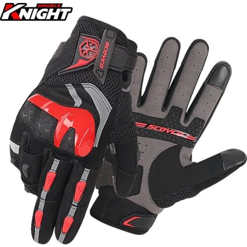 SCOYCO Motorcycle Gloves Summer Guantes Moto Protection Moto Riding Gloves Touch Screen Breathable Full Finger Gloves Anti-slip