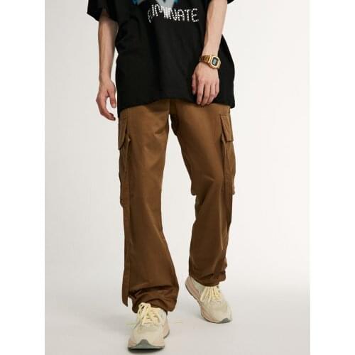 2021 Retro Personalized Multi Pocket Overalls Versatile Casual Pants for Men Men Hip Hop Clothes Streetwear Trousers Clothing