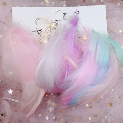 Natural Feathers 100 Pcs/Lot 4-8cm 1-2 Inch Small Floating Goose Feather Colourful Feathers Plume for Decoration Plumes Craft