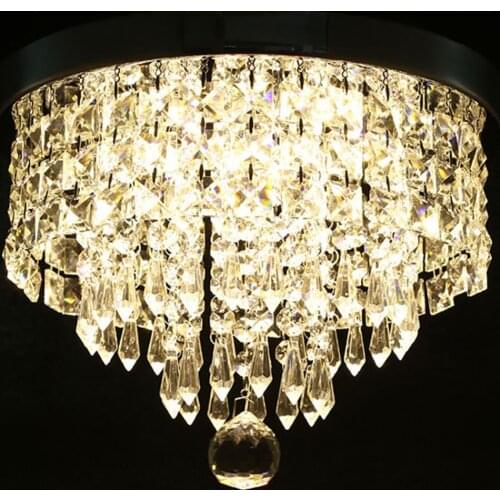 Brand New Soft lighting LED Ceiling Light Crystal lamp Mount Home Room Office Lamp Kitchen Fixture Round Shape Home Decoratio