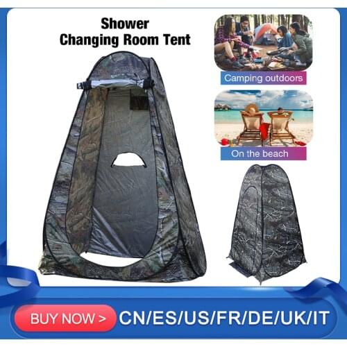 Outdoor Privacy Pop-up Beach Tent Camouflage Waterproof Awning Movable Toilet Shower Room Rain Shelter For Camping Fishing