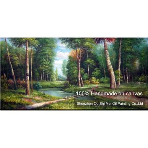 New Hand Painted Russian Landscape Oil Painting Wall Decor Art Imitation Paintings Ivan I. Shishkin Works Forest Tree Painting