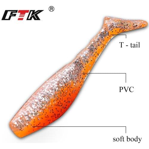 Fishing bait T-tail bait Lua soft bait bionic PVC bait fly fish t-tail maggot fly mino bass BaitCraws Bass Bait Panfish Carp