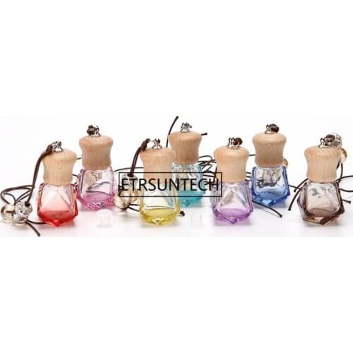 Glass Wishing Bottle Pendant Air Freshener Hanger Car Hanging Ornament Perfume bottle F1858