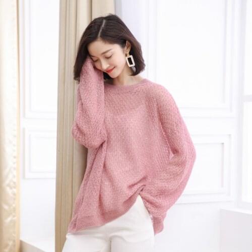 Spring & Autumn Women Sexy V-neck Solid Hollow Out Long Sleeve Sweater Pullovers Cashmere Sweater Women Knit Sweater