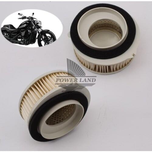 White Metal+Plastic Motorcycle Air Filter & Systems Intake Air Cleaner for Yamaha Vstar XVS400 1996-2016 XVS650 1997-2016 1pair