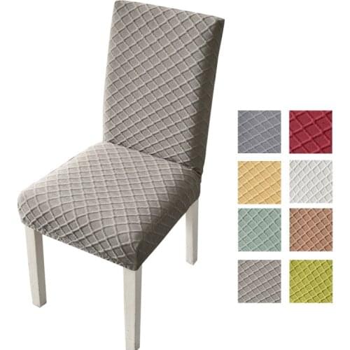 1/4/6 Pcs Jacquard Plain Dining Chair Cover Spandex Elastic Chair Slipcover Case Stretch Chair Cover For Hotel Wedding Banquet
