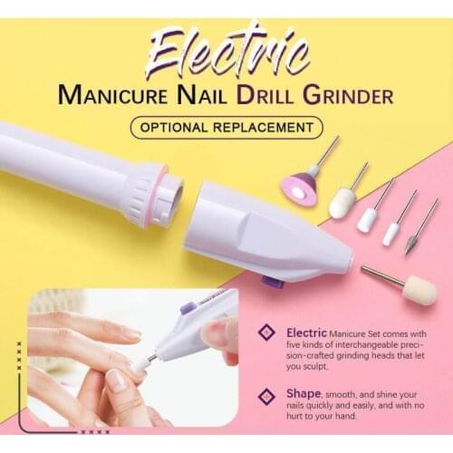 1Pcs Easy to Use Electric Nail Care Kit Nail Drill Machine Portable Electric nail polish and color removal Pens For Wemen Tools