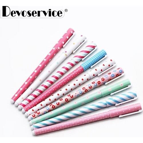 10Pcs/Pack Cute Watercolor Gel Pen Floral Style Neutral Pen Drawing Stationery 10 Colors For Paint 0.38mm Office School Supplies