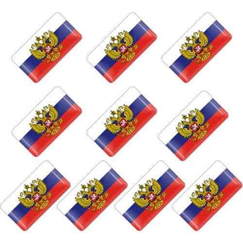 10pcs Car styling small Decorative Badge Emblem Russia national decals Russian Federation car stickers for Mobile Phone Laptop