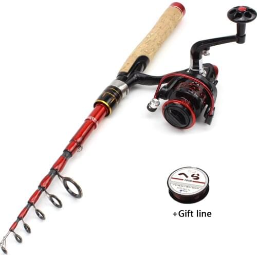 2.1M Fishing rod with reel High Carbon Spinning Rod Portable telescopic trout rods and Spinning Reels set lure pole pesca