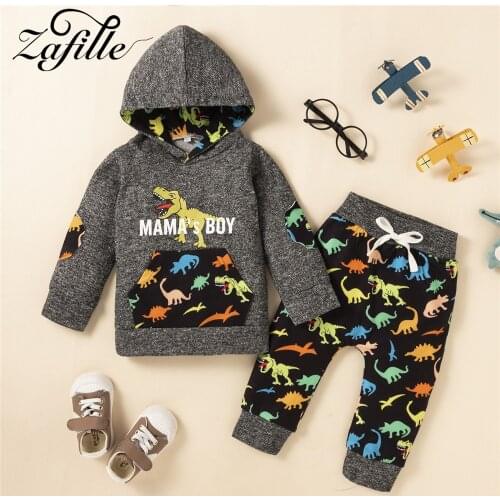 ZAFILLE Handsome Baby Boy Clothes Set New Born Cartoon Dinosaur Sweatshirt+Pants 2pcs Suit Kids Clothes Boys Baby Winter Outfit