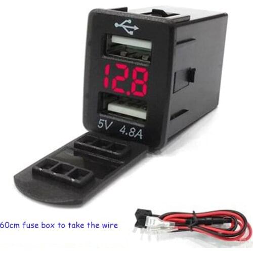 Dual USB Socket Car Cigarette Lighter Power Adapter Car Modification with LED Digital Voltage Display For Nissan TEANA 2013-2016