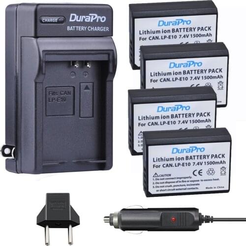 2x LP-E10 LP E10 Rechargeable Li-Ion Battery + Car Charger + EU Plug for CANON LP-E10 EOS 1100D 1200D Kiss X50 X70 Rebel T3 T5