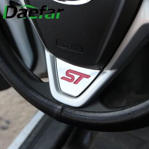 Sport ST Logo Steering Wheel Sequins Sticker ABS Chrome Cover Sticker for Ford Fiesta Ecosport 2009 - 2015 Auto Accessories