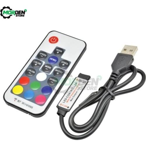 5V 12V LED RGB IR RF Remote Dimmer Controller 5V 12V USB LED SDM3528 Strip Light 3 Key 17 Key 24 Key LED RGB Wireless Controller