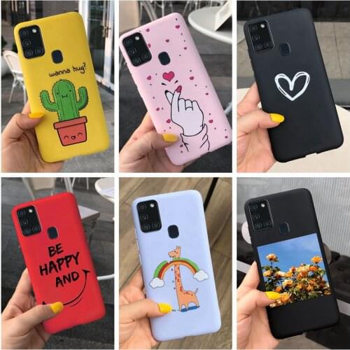 For Samsung Galaxy A21S Case A 21S Silicon Fundas Cute Cactus Soft TPU Bumper for Samsung A21S 2020 Case A217F A21 S Phone Cover