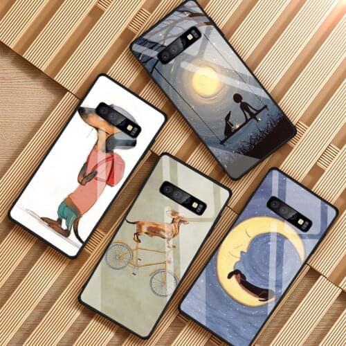 Dachshund dog Tempered Glass Phone Case For Samsung Galaxy S8 S9 S10 S20 PLUS J6 J8 2018 NOTE 8 9 10 Cover Shell