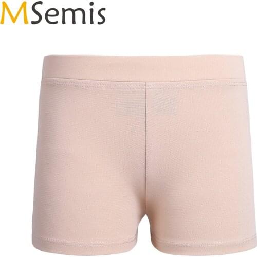 MSemis Kids Girls Ballet Dance Shorts Cotton Basic Cut Low Rise Waistband Bottoms Children Pants Shorts for Gymnastic Dancing