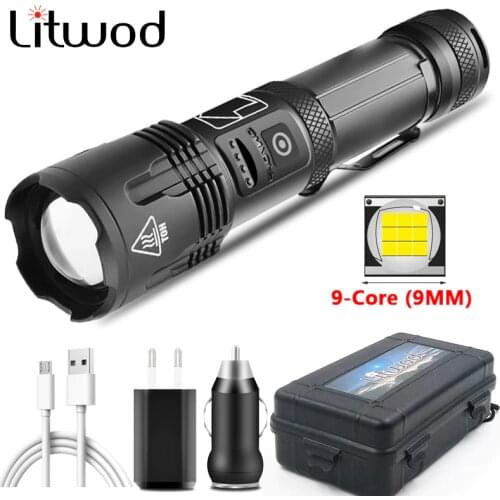 XHP100 9-core Led Flashlight Power Bank Function Torch Usb Rechargeable 18650 or 26650 Battery Zoomable Aluminum Alloy Lantern