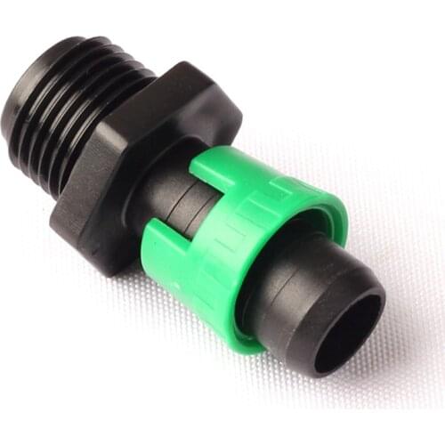 G 1/2'' Male Thread X 16mm Drip Irrigation Tape Joint Straight Connectors Garden Micro Spray Soft Water Pipe Lock Ring Connector