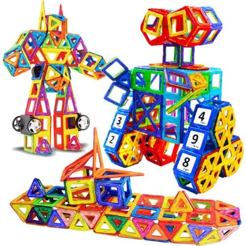 30-168pcs Big Size Magnetic Building Blocks Magnetic Designer Construction Set Magnet Blocks Educational Toys for Children