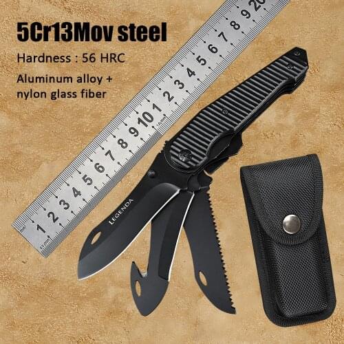 Three Blade Multifunctional EDC Tool Outdoor Camping Survival Tactical Utility Knives Folding Blade Pocket Knife