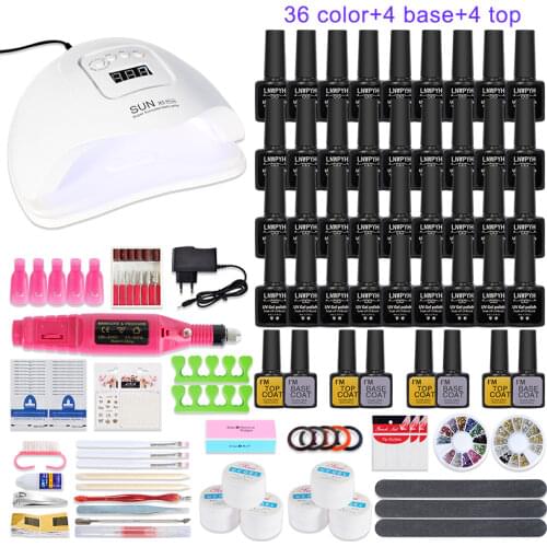 Nail Set 54W UV Lamp Nail drying With Multiple nail polishes nail Gel Polish Kit Manicure Set electric Nail drill Nail Tools Set