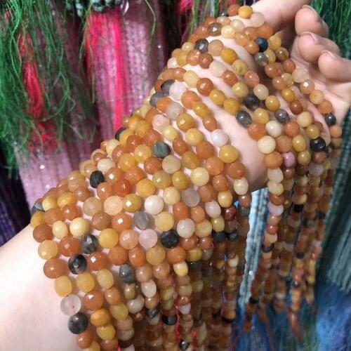 Natural Stone Loose Beads Circular Section Colored Hair Quart For DIY Necklace Bracelet Handiwork Sewing Craft Jewelry Accessory