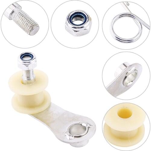 Chain Tensioner Tension Adjuster Guide Roller Slider with pulley bracket nut clip spring For Dirt Pit Mini Bike Motorcycle