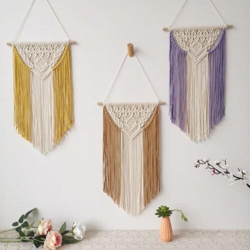 OOTDTY Macrame Wall Hanging Tapestry Chic Bohemian Pendant Toys Boho Woven Cotton Thread Tapestry Home Children Room Decor