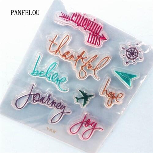 PANFELOU plane words Clear Stamp DIY Silicone Seals Scrapbooking/Card Making/Photo Album Decoration Supplies sheets