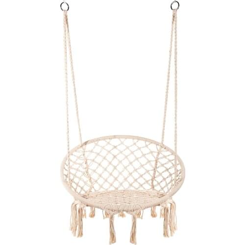 Household Single Hollow Cradle Hanging Basket Hanging Chair Indoor Cotton Rope Woven Swing Hanging Chair Outdoor Garden Chair
