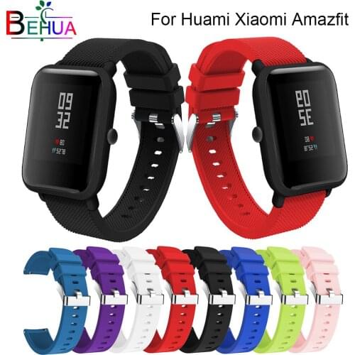Multi-color color silicone wrist band for Huami Xiaomi amazfit double BIT PACE Lite youth smart watch replacement Strap 20mm