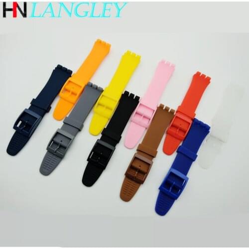 Jelly Silicone Watch Bands for Swatch Watch Strap Rubber Bracelet Accessories 16/17/19/20mm SUOB704 SUOW701 GW164 GB274 SUTB402