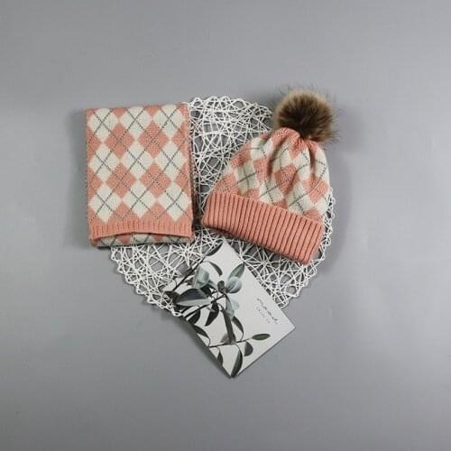 Winter Warm Knit Baby Girls and Boys Pompom Hat with Warm Fleece Lining Cute Hats for Kids Beanie Hat Scarf