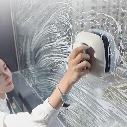 Glass Wiper Cleaning Brush Home Sassafras Artifact Double-Layer Window Cleaner Wiper Glass High-Rise Brush