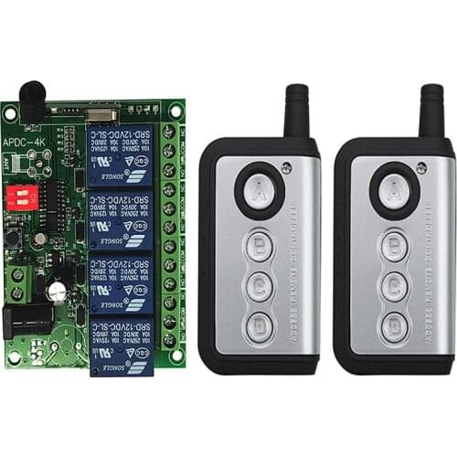 500M Universal Wireless Remote Control Switch DC 12V 24V 4CH Relay Radio Receiver Module With Remote Control Transmitters