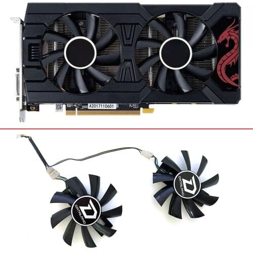 2PCS GA92B2U 85MM 4PIN RX 570 GPU FAN For Dataland RX 560 XT RX570 RX 580 PowerColor Radeon Red Dragon RX 570 Dual Cooling Fans