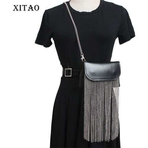 XITAO Tassel Mobile Phone Bag Black Small Fresh Casual Style 2021 Summer Goddess Fan Casual Style Loose Minority Bag WMD1212