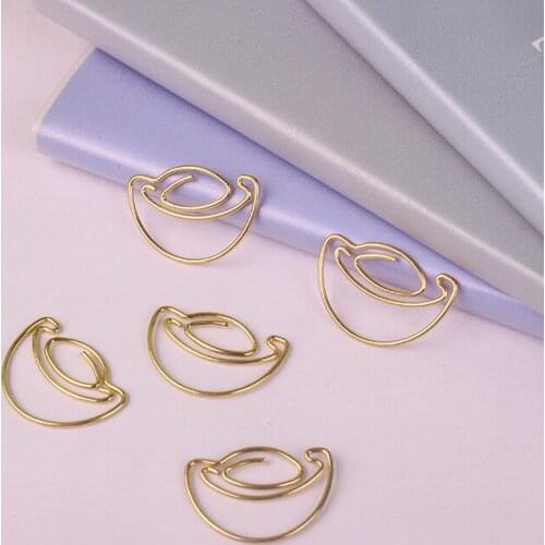 Golden shaped Paper clips Shaping Paperclip Individual Paper Needle Stainless Steel Old-fashioned clip Gold Paper Clips