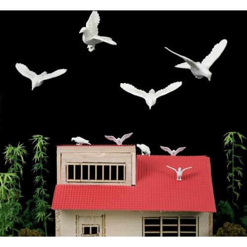 10pcs Miniatur Model Pigeons Flying Bird For Landscape Layout Kits for Diorama Architecture Scene Making Material