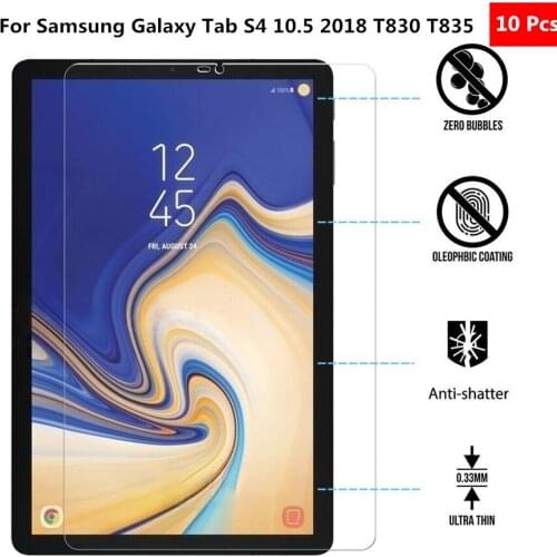 10PCS Tempered Glass For Samsung Tab S4 10.5 inch T830 T835 T837 Screen Protector Film For Samsung Galaxy Tab S4 10.5" T835 +pen