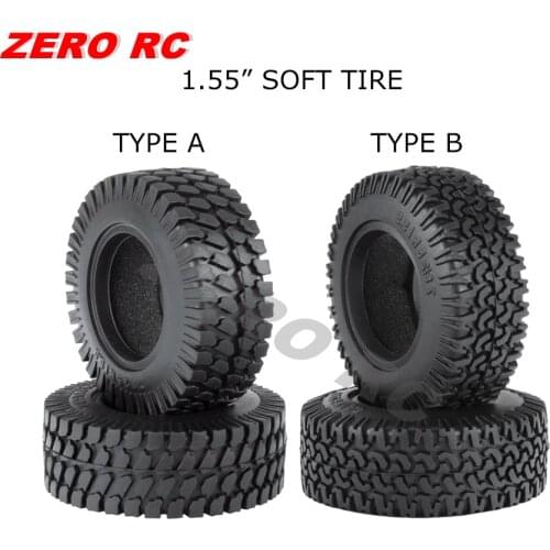 4PCS RC Crawler Soft 1.55" Off Road Mud Tires 75*28mm Foam Insert For D90 TF2 Tamiya CC01 LC70 MST JIMNY Axial 90069