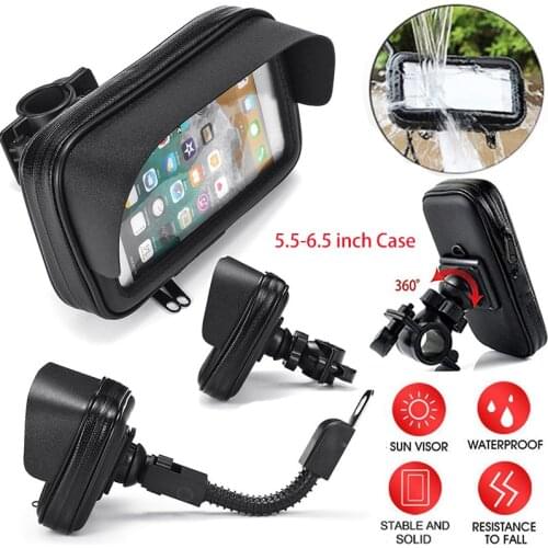 5.5/6.3/6.5 Inch Bicycle Handlebar Holder Bag Waterproof MTB Bike Phone Stand Case Motorcycle Rearview Mirror Mount Pouch Bags