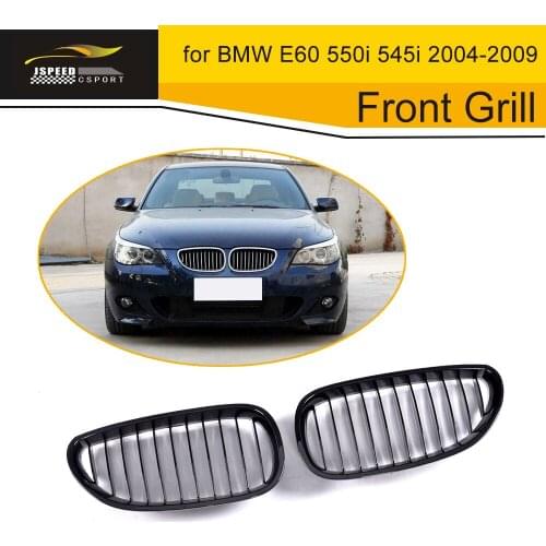 5 Series Silver PP Car Grille Front Bumper Kidney Mesh Grill for BMW E60 550i 545i 2004-2009