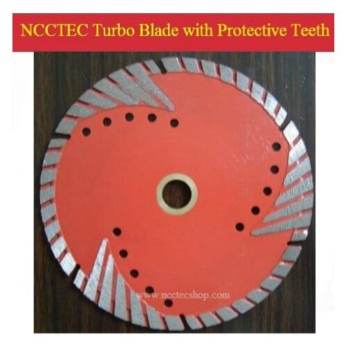7'' NCCTEC Diamond turbo saw blade with protective teeth (5 pcs per package) | 180mm DRY granite marble cutting disk