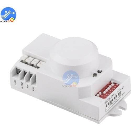 AC 85V-250V 5.8GHz Microwave Radar Sensor Switch Body Motion Detector For LED Light Sensors Switches